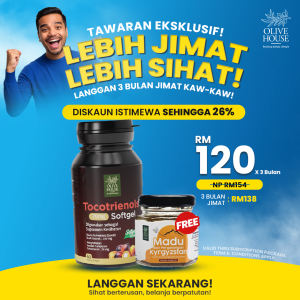 1x Tocotrienols (70mg) & PERCUMA 1x Madu Kyrgyzstan (50g)